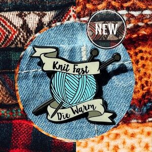 Knit Fast Enamel Pin